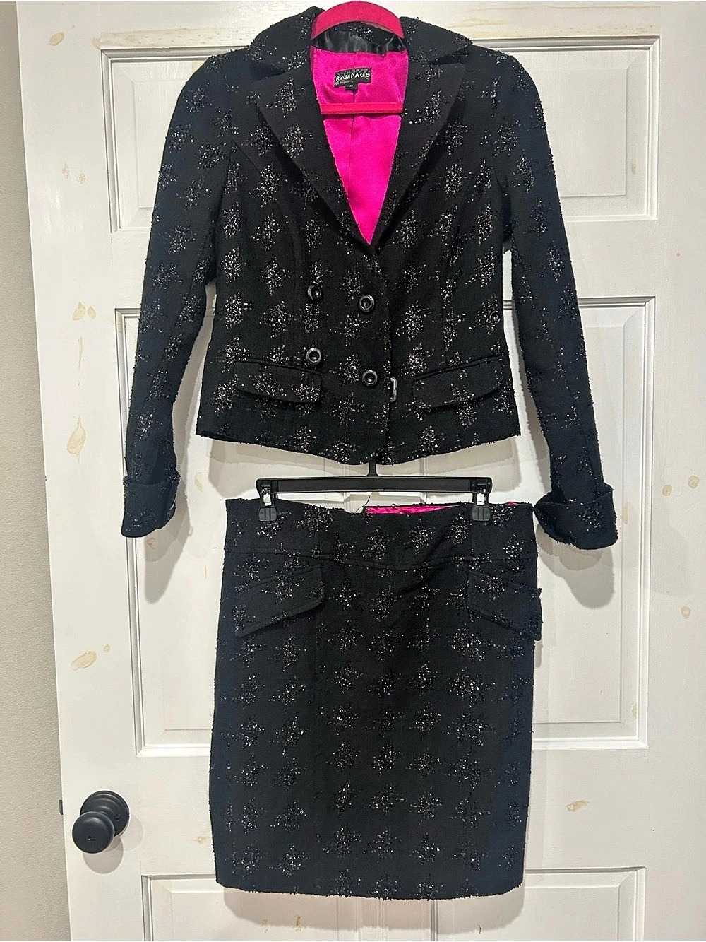 Rampage Black Sequin Skirt Set Size Medium